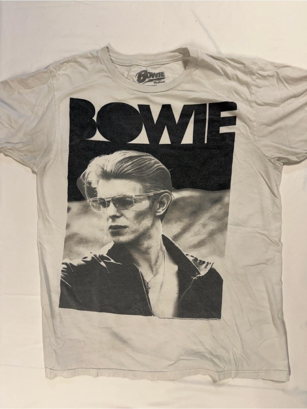 David Bowie Graphic T Shirt Medium White Official Licensed Band Rock Tee